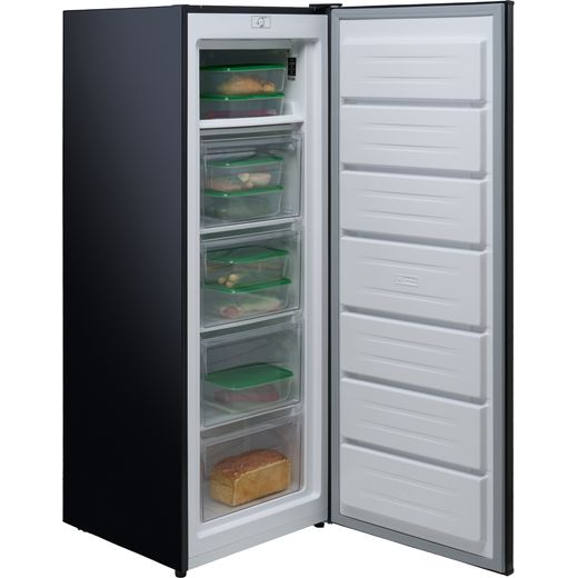 Russell Hobbs RH143FZ552E1B 143cm Small Upright Freezer - Black - Right perpsective with door open shot